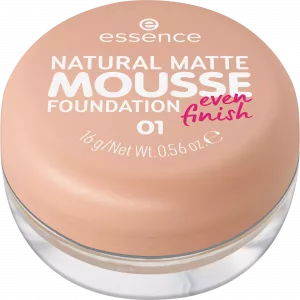 Maquillaje en mousse NATURAL MATTE MOUSSE FOUNDATION essence